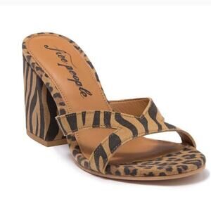 NEW! Free People Animal Print Heeled Sandal
